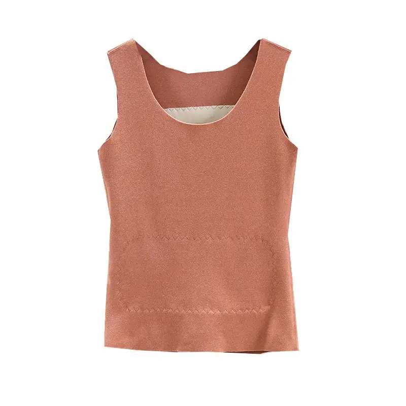 Women Velvet Heating Vest Sleeveless Brown - Image 14