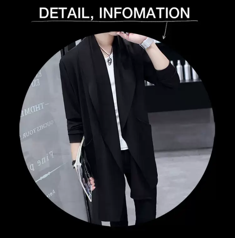 Men's Mid-Length Korean Style Windbreaker Coat — feature 12