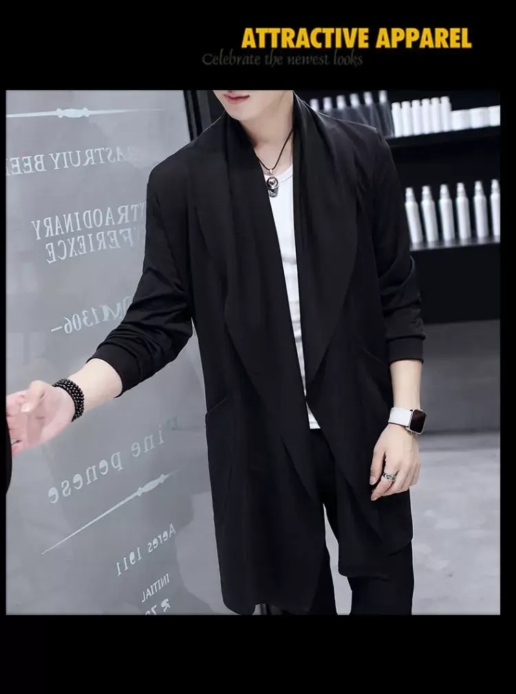 Men's Mid-Length Korean Style Windbreaker Coat — feature 13
