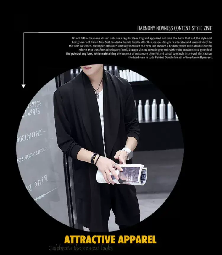 Men's Mid-Length Korean Style Windbreaker Coat — feature 14