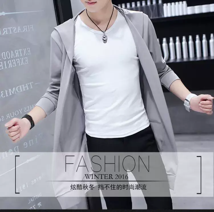 Men's Mid-Length Korean Style Windbreaker Coat — feature 18