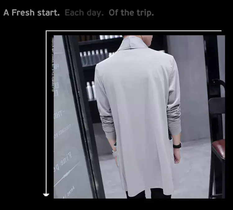 Men's Mid-Length Korean Style Windbreaker Coat — feature 5