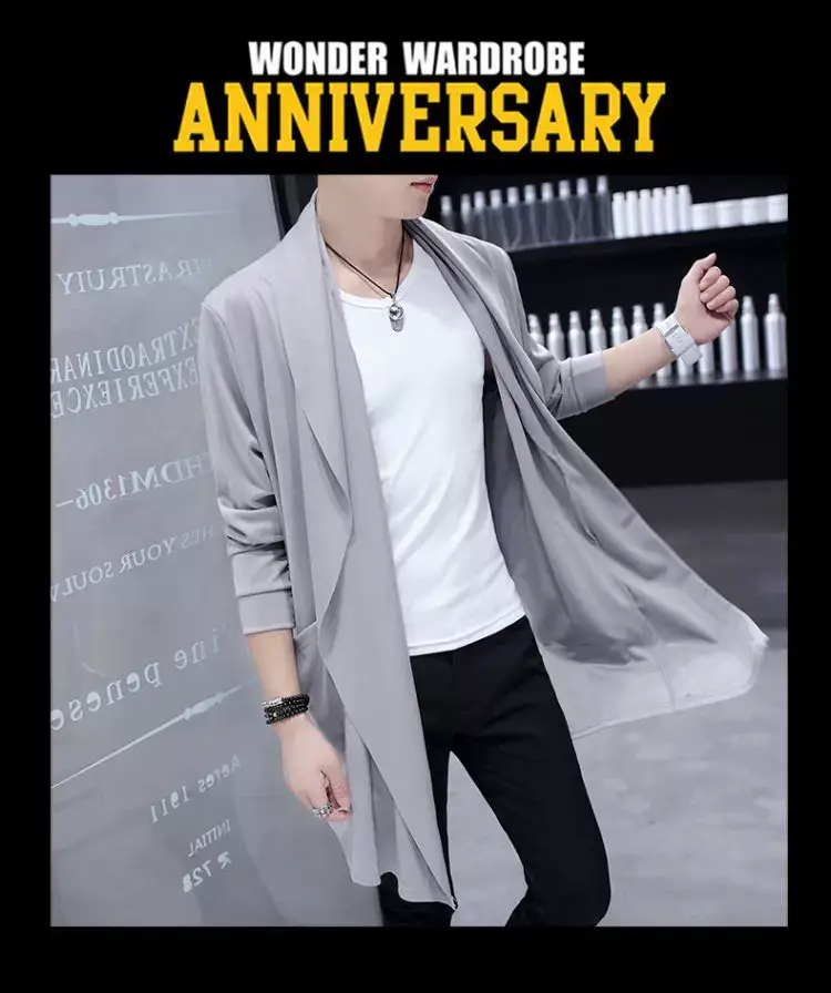 Men's Mid-Length Korean Style Windbreaker Coat — feature 7