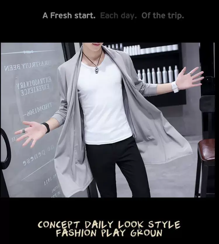 Men's Mid-Length Korean Style Windbreaker Coat — feature 8