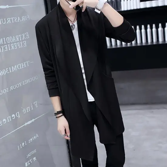 Men's Mid-Length Korean Style Windbreaker Coat - Image 2