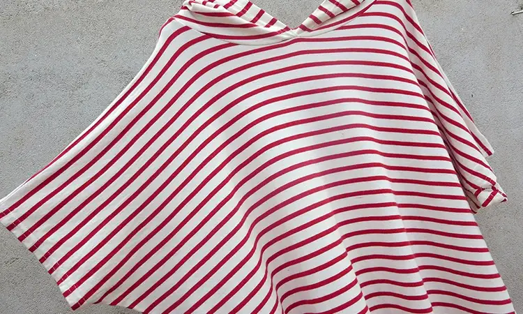 Women's Striped Hooded Beach Dress Plus Size Loose Sleeve — feature 25