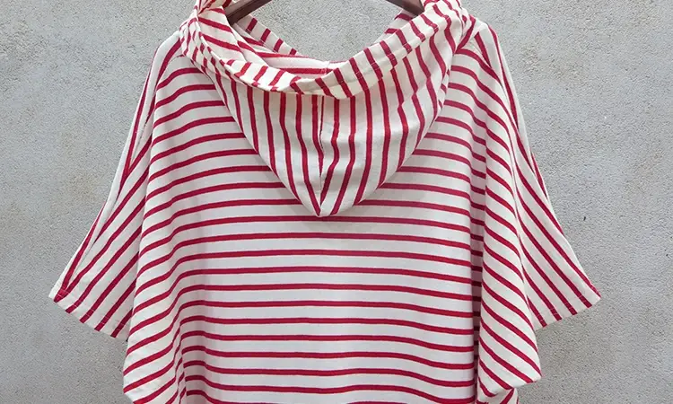 Women's Striped Hooded Beach Dress Plus Size Loose Sleeve — feature 27