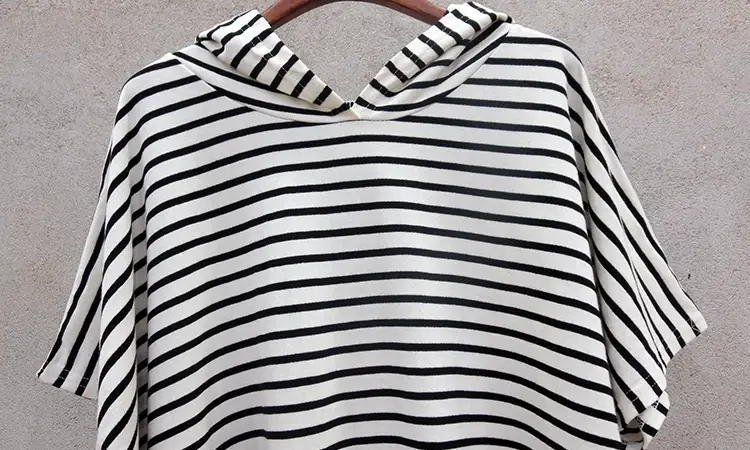 Women's Striped Hooded Beach Dress Plus Size Loose Sleeve — feature 29