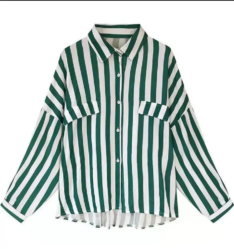 Women's 2023 Striped Long Sleeve Shirt Plus Size - Image 7