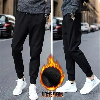 Men Fleece Lined Slim Fit Skinny Pants 5XL