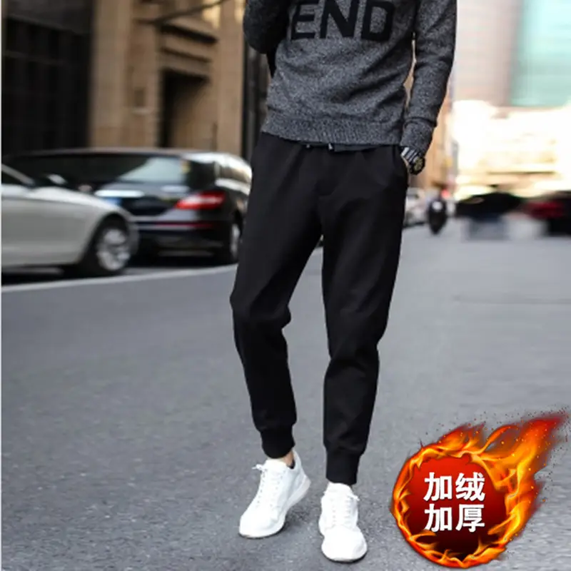 Men Fleece Lined Slim Fit Skinny Pants 5XL