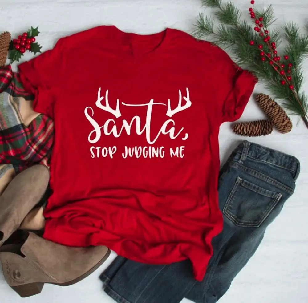 Red Santa Graphic T-Shirt for Men Women Festive Wear - Image 10