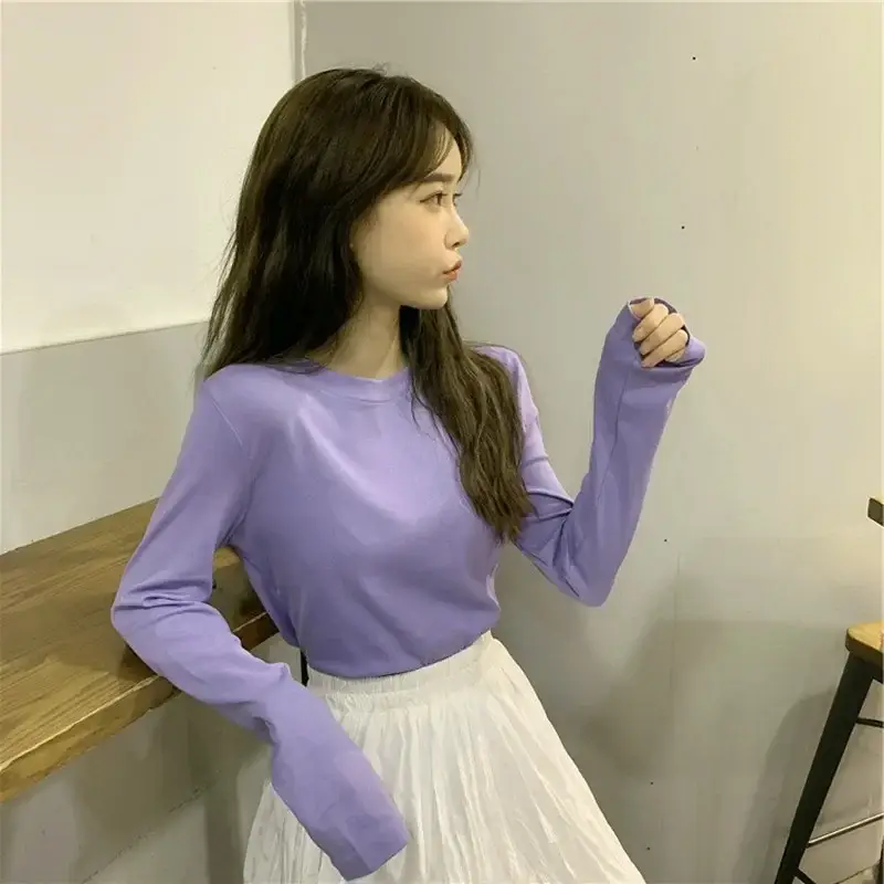 Women White Star Crop Top Long Sleeve T-Shirt - Image 14
