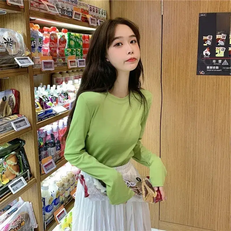 Women White Star Crop Top Long Sleeve T-Shirt - Image 5