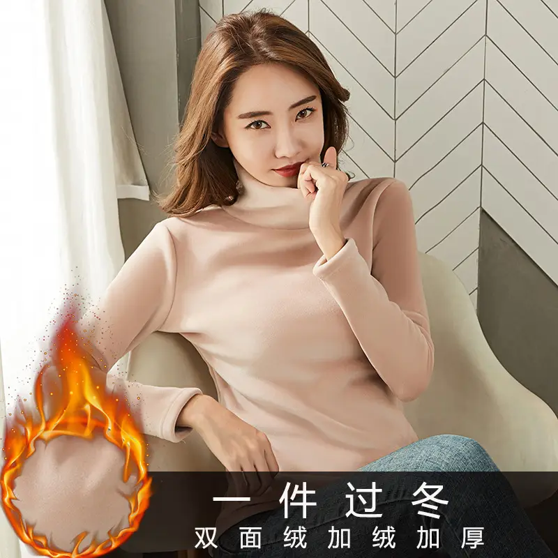 Gold Velvet Turtleneck Women's 2022 Winter Top - Image 15