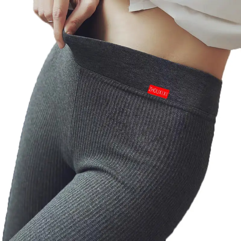 Gray Nine Point Ribbed Leggings Women 2025 - Image 18