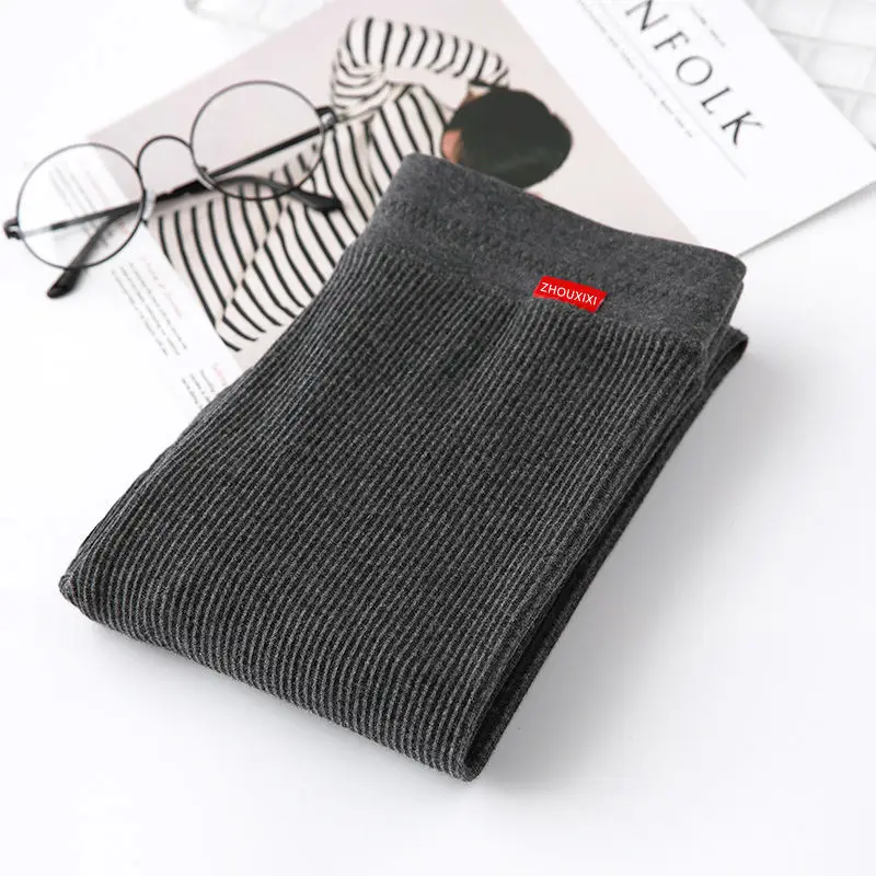 Gray Nine Point Ribbed Leggings Women 2025 - Image 2