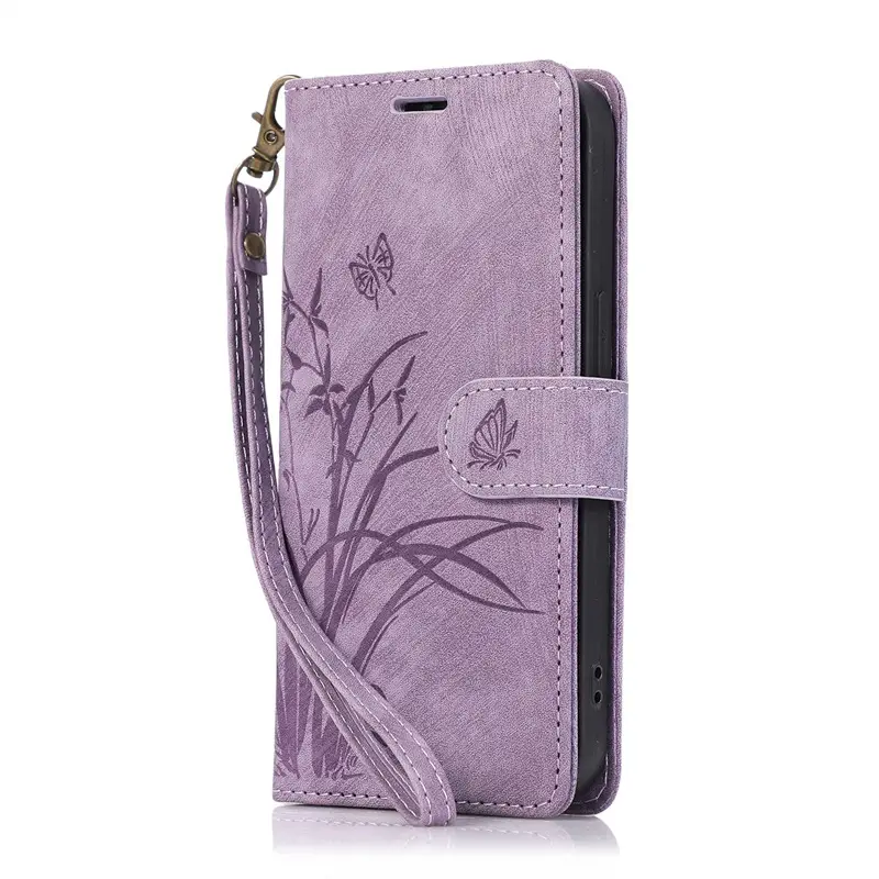 Purple Embossed Leather Phone Case for Samsung S26 Ultra - Image 5
