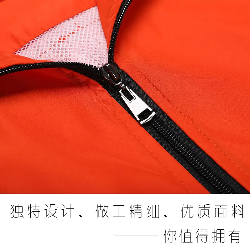 Outdoor Reflective Work Vest Orange with Zipper Closure - Image 10