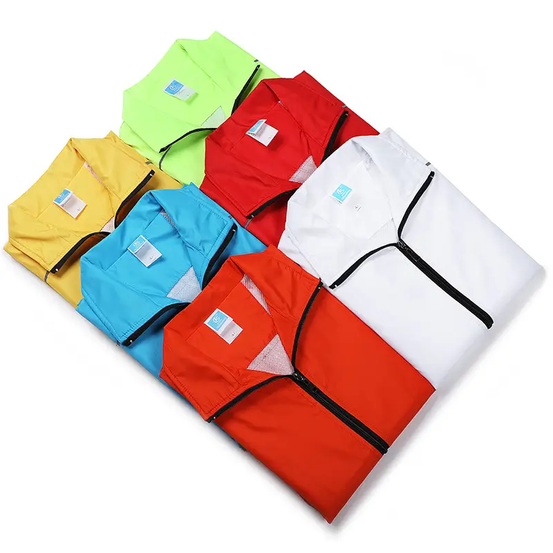 Outdoor Reflective Work Vest Orange with Zipper Closure - Image 11