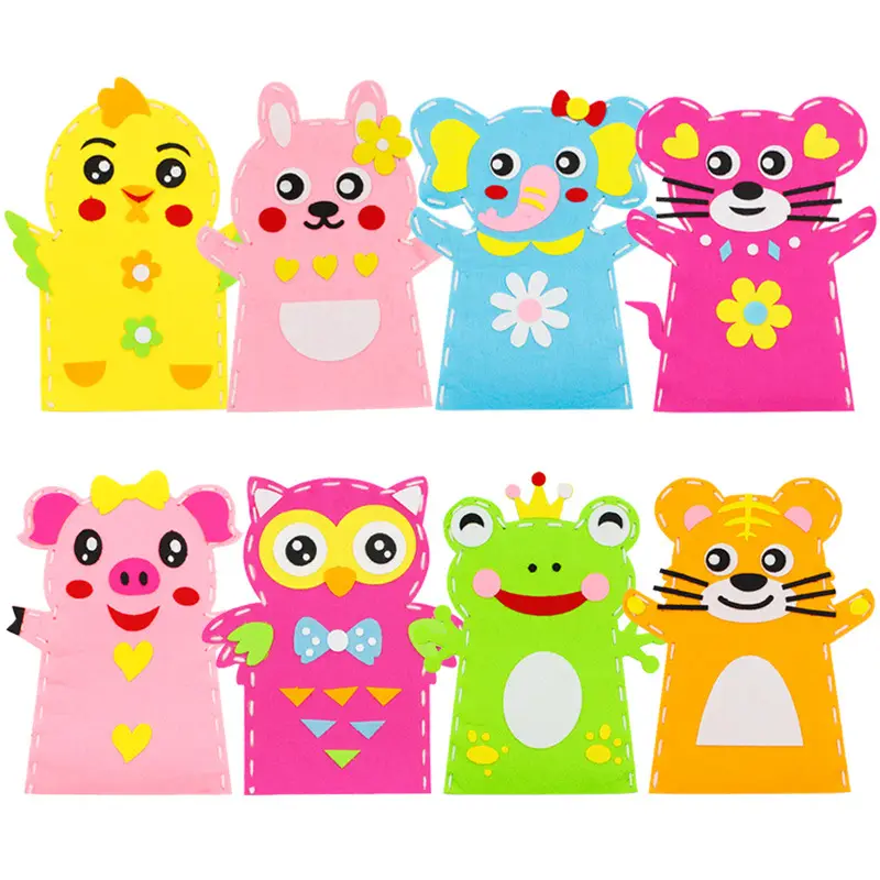 Pink Pig Puppet Toy for Kids Non-Woven DIY