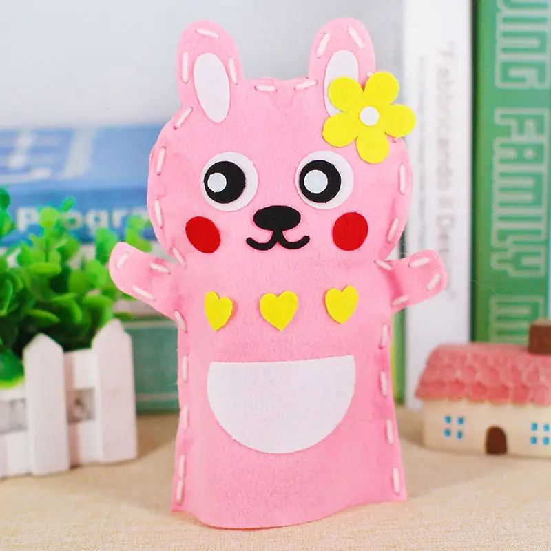 Pink Pig Puppet Toy for Kids Non-Woven DIY