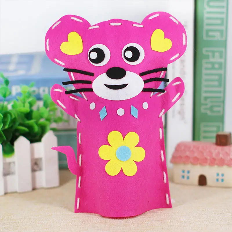 Pink Pig Puppet Toy for Kids Non-Woven DIY