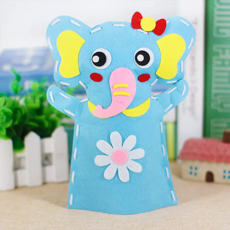 Pink Pig Puppet Toy for Kids Non-Woven DIY