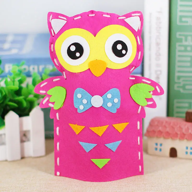 Pink Pig Puppet Toy for Kids Non-Woven DIY