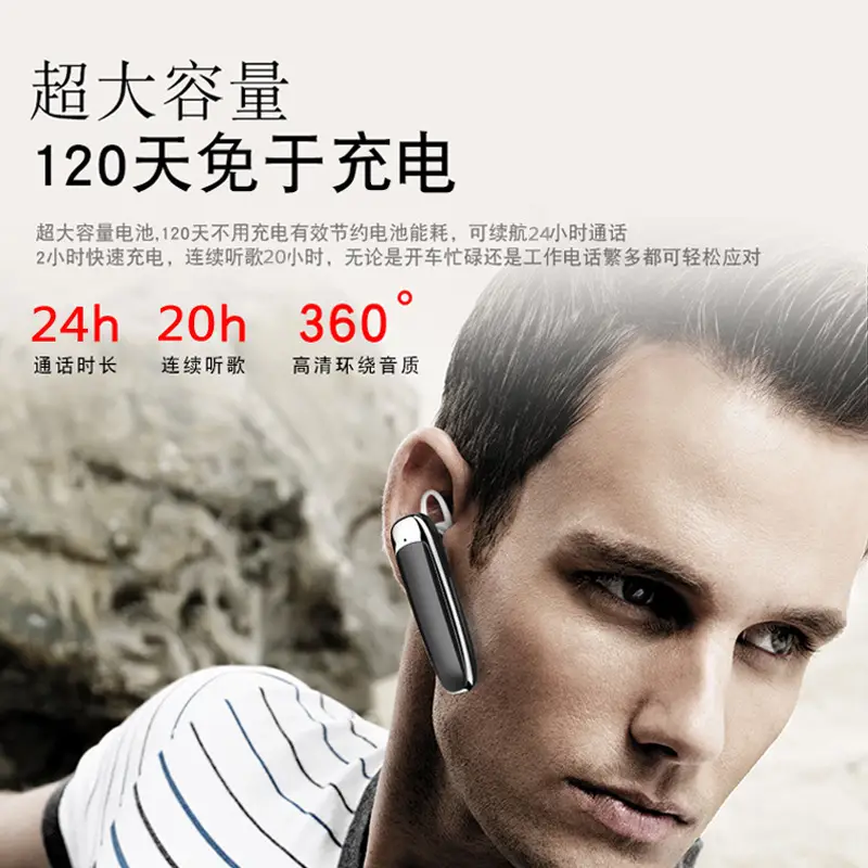 Wireless Bluetooth Headset with 120 Hours Battery