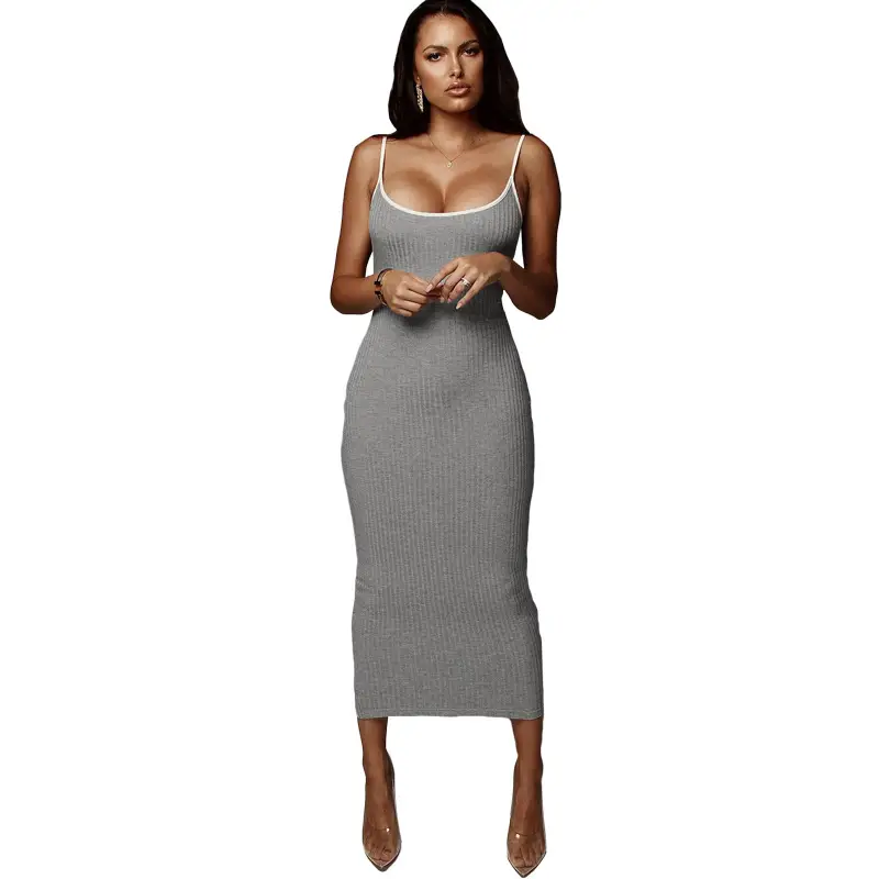 European Station 2021 Summer Backless Hip Slim Dress for Women - Image 8
