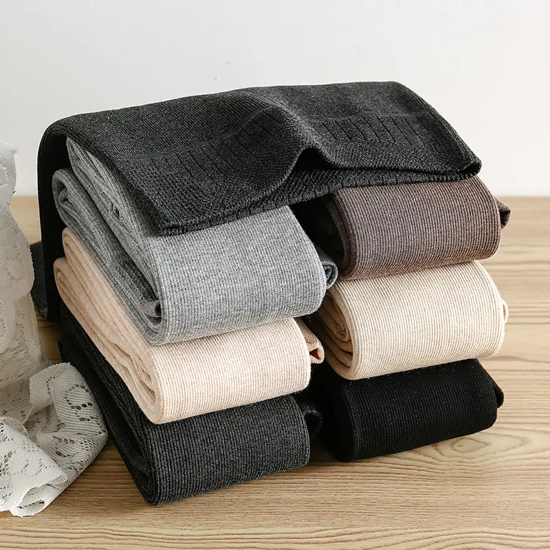 Women's Fleece Lined Warm Leggings with Vertical Stripes - Image 3