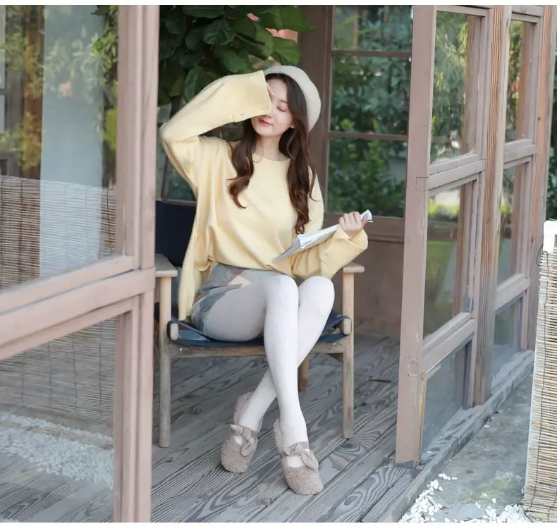 Women's Fleece Lined Warm Leggings with Vertical Stripes — feature 16