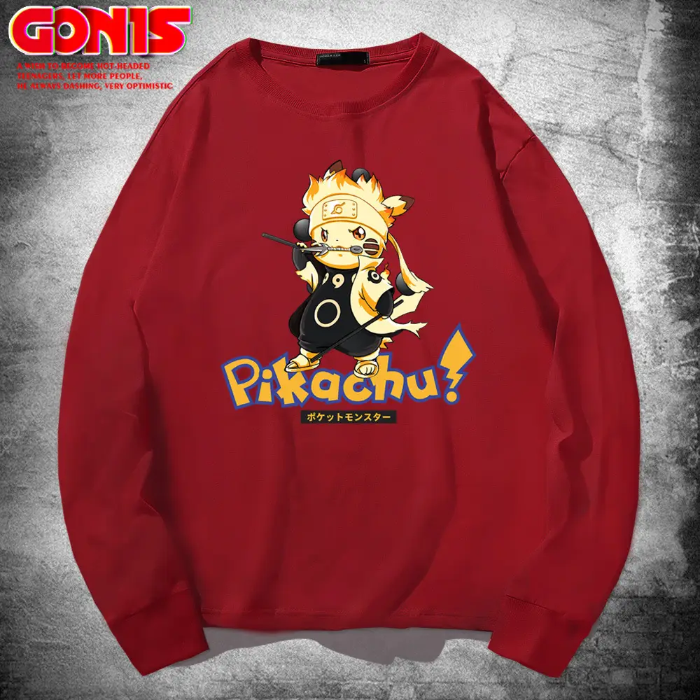 Naruto Pikaachu Pink Sweatshirt for Men Women - Image 4