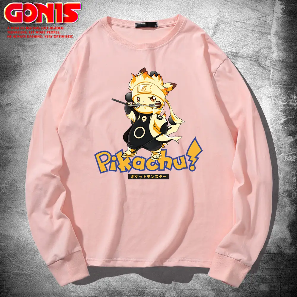 Naruto Pikaachu Pink Sweatshirt for Men Women - Image 8