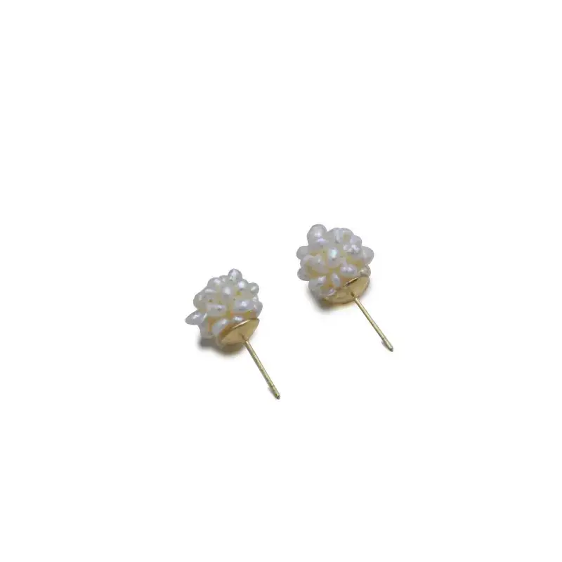 Women's Gold Natural Pearl Flower Earrings - Image 5