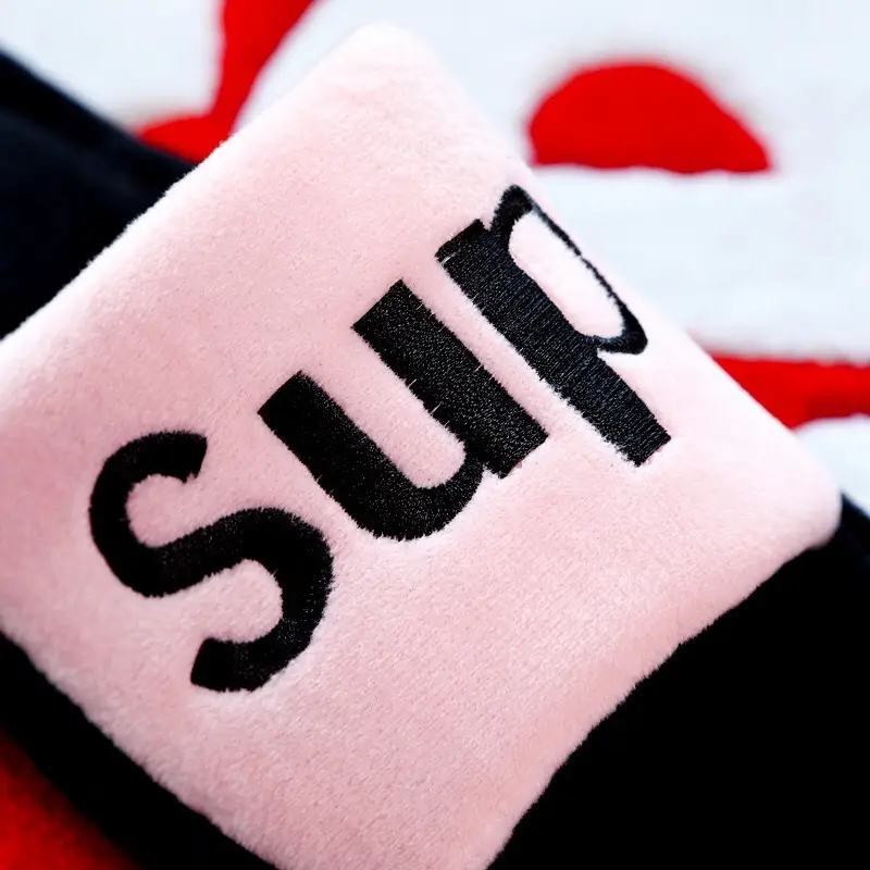 Cross-Border Japanese and Korean Style Letter Couple Cotton Slippers for Women, Indoor Non-Slip Floor Slippers for Men, Dropshipping