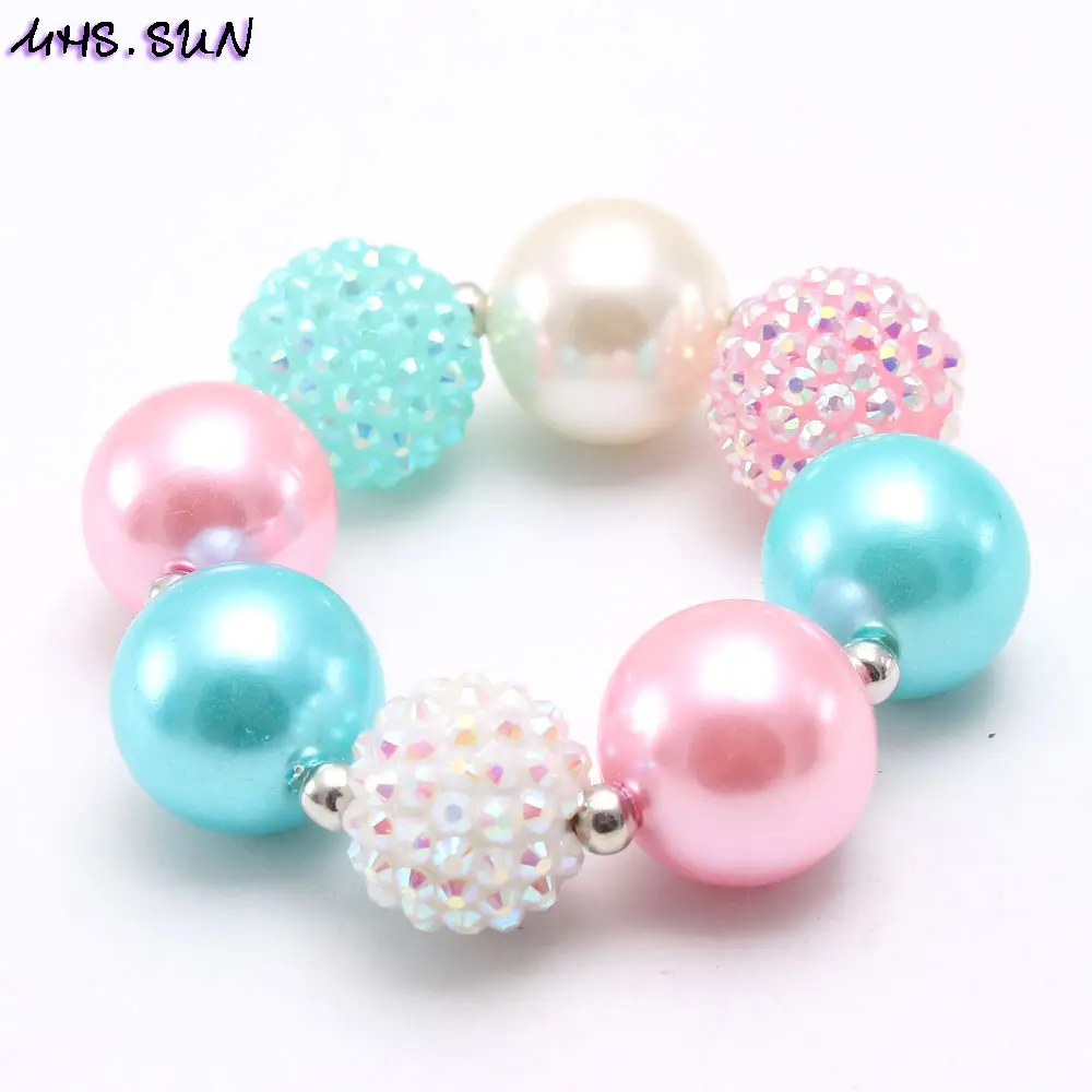 Pink Bow Beaded Necklace Bracelet Set for Girls - Image 3