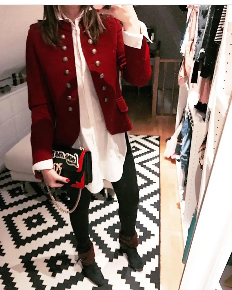 Women Button Jacket Black Long Sleeve 2019 Winter - Image 3