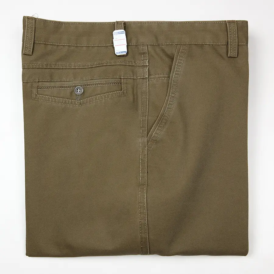 Men's Black Cotton Straight Pants Middle Waist Thick - Image 12