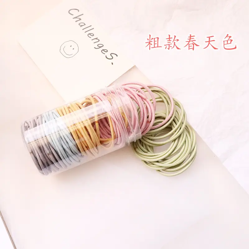 100 Pcs Colorful Rubber Hair Bands for Women - Image 3