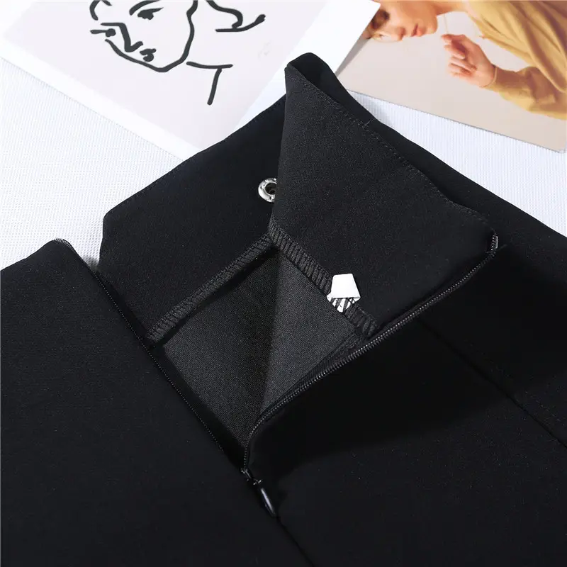 Black Double-Breasted High Waist Casual Shorts for Women