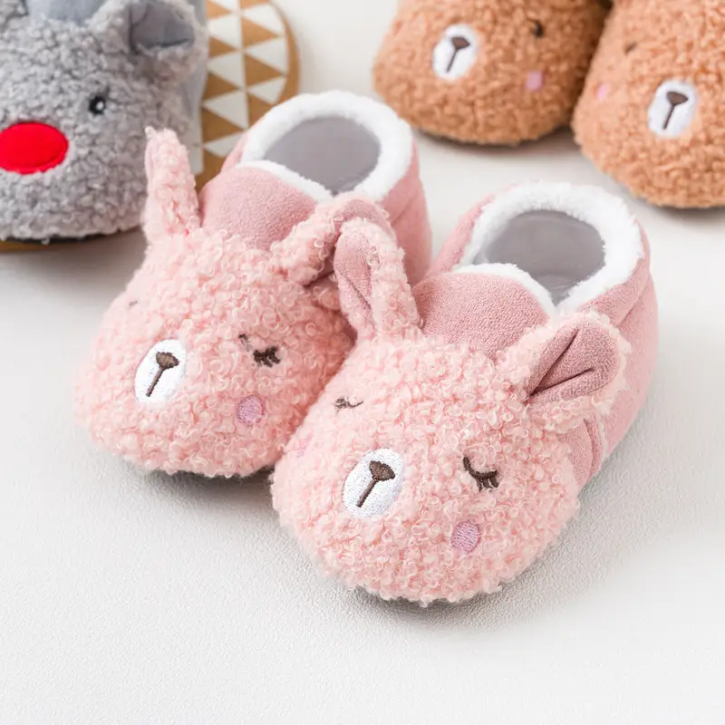 Baby Cartoon Bear Slippers Warm Non-Slip Spring Autumn Winter