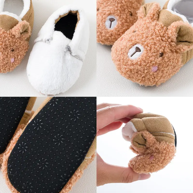 Baby Cartoon Bear Slippers Warm Non-Slip Spring Autumn Winter