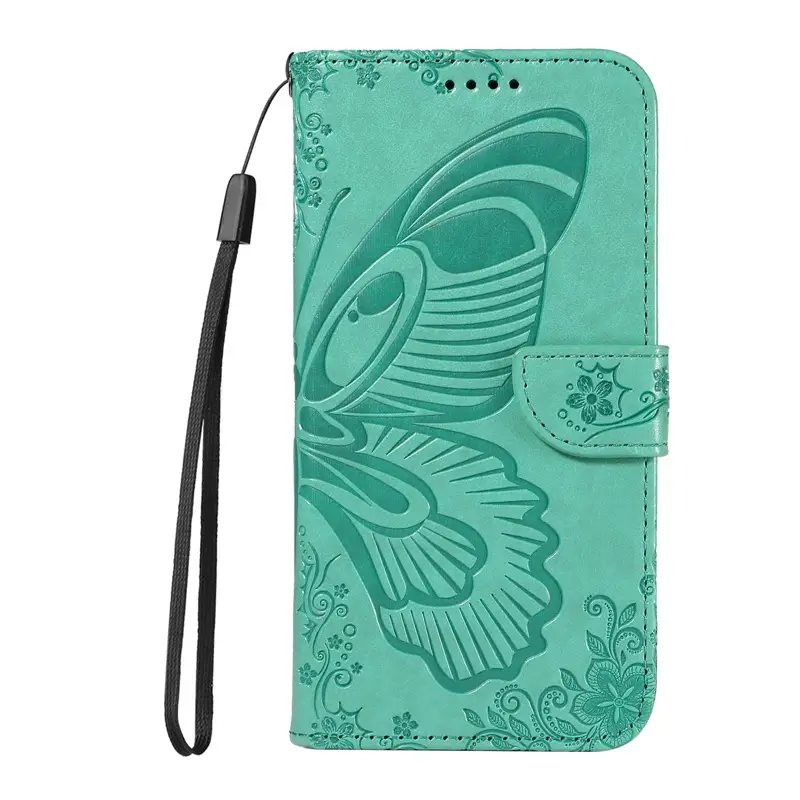 Pink Embossed Leather Phone Case with Butterfly Design - Image 4