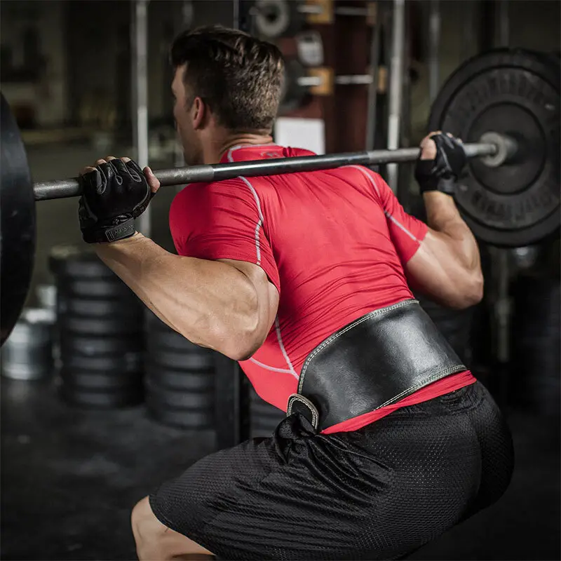 Men's Professional Leather Fitness Belt Deadlift Weightlifting