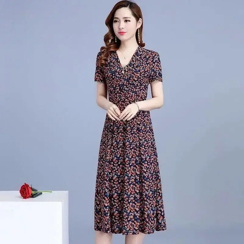 Women Floral Mid-Length Dress Summer 2021 - Image 3