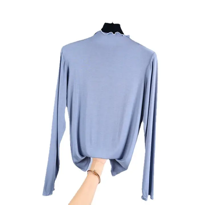 Women's Long Sleeve Collar T-Shirt Green Black - Image 17
