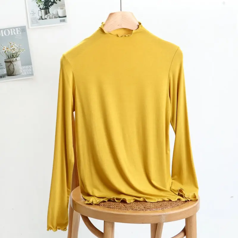 Women's Long Sleeve Collar T-Shirt Green Black - Image 12