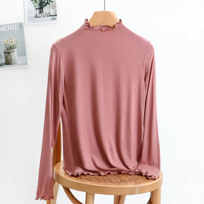 Women's Long Sleeve Collar T-Shirt Green Black - Image 2